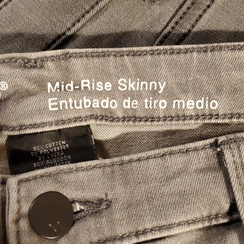 Mossimo Supply Company Moto Skinny Jeans, 14R/32, Gray